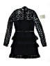 Self-Portrait 100% Polyester Black Blue Cocktail Dress Size 0 - photo 1