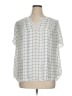 Liz Claiborne 100% Polyester White Short Sleeve Blouse Size 1X - photo 1