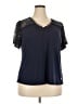 Adrienne Vittadini Blue Short Sleeve Top Size 2X - photo 1