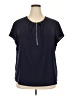 Anne Klein 100% Polyester Blue Short Sleeve Blouse Size 2X - photo 1