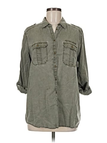 Express 3/4 Sleeve Button-Down Shirt (view 1)