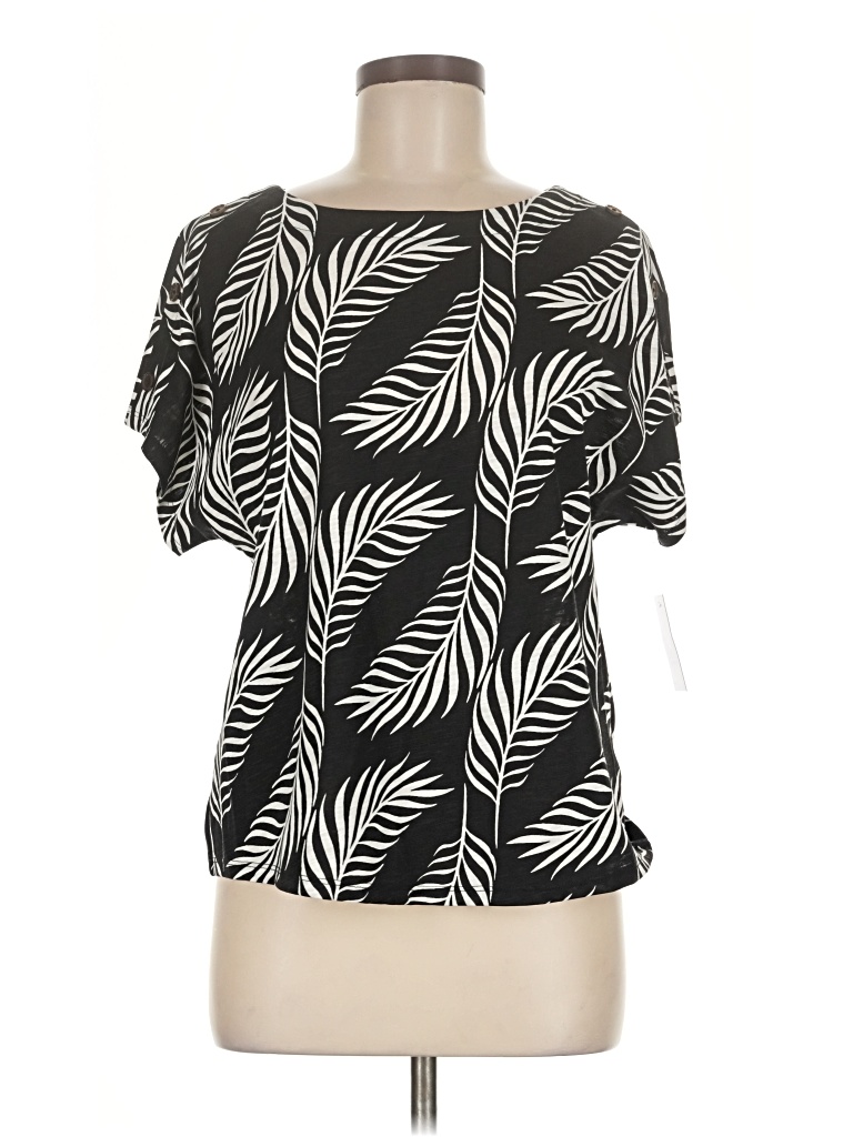 Croft & Barrow Short Sleeve Blouse In Black