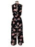 The Impeccable Pig 100% Polyester Floral Black Jumpsuit Size S - photo 2