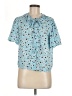 Topshop 100% Polyester Blue Short Sleeve Blouse Size 6 - photo 1