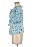 Topshop 100% Polyester Blue Short Sleeve Blouse Size 6 - photo 5
