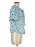 Topshop 100% Polyester Blue Short Sleeve Blouse Size 6 - photo 4