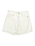 Zara Solid Ivory Denim Shorts Size 6 - photo 1