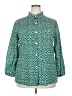 Unbranded Polka Dots Green 3/4 Sleeve Button-Down Shirt Size XXL - photo 1