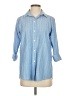 Pure Amici Blue 3/4 Sleeve Button-Down Shirt Size S - photo 1