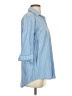 Pure Amici Blue 3/4 Sleeve Button-Down Shirt Size S - photo 4