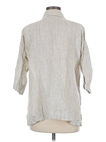 Flax 3/4 Sleeve Button-Down Shirt (view 2)