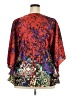 Freshine 100% Polyester Red Orange 3/4 Sleeve Blouse Size XXL (estimated) - photo 2