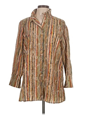 MULTIPLES Long Sleeve Button-Down Shirt (view 1)
