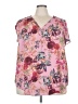 Torrid 100% Polyester Floral Pink Short Sleeve Blouse Size 3X Plus (3) - photo 1