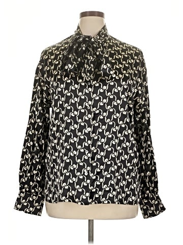 Tory Burch Long Sleeve Silk Top (view 1)