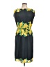 Lands' End 100% Polyester Tropical Black Cocktail Dress Size 12 - photo 1