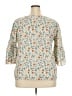 Unbranded 100% Cotton Floral Tropical Ivory 3/4 Sleeve Blouse Size XXL - photo 2
