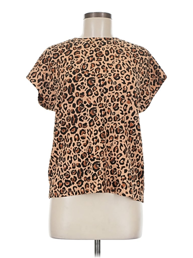 Pre-owned Entro Short Sleeve Blouse In Brown