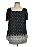 Caffé Marrakesh 100% Rayon Black Short Sleeve Blouse Size M - photo 1