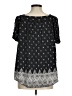 Caffé Marrakesh 100% Rayon Black Short Sleeve Blouse Size M - photo 2