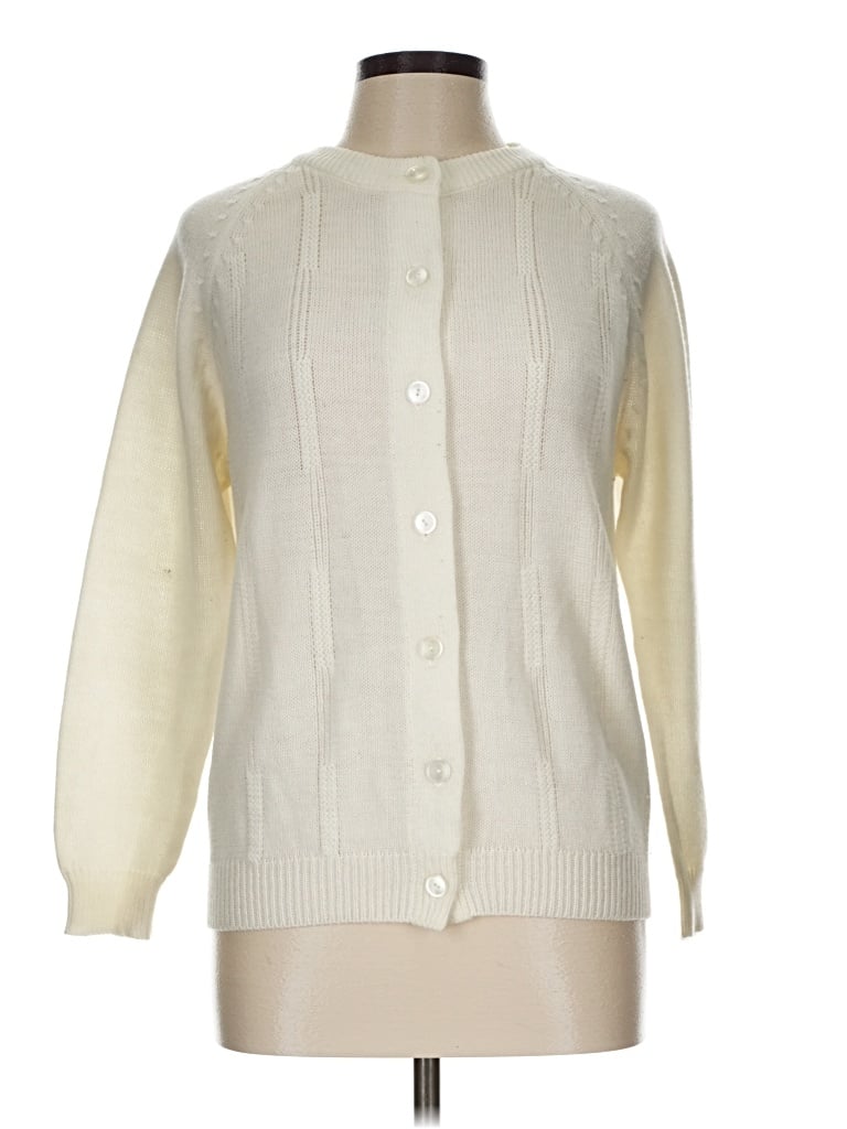 Pre-owned Assorted Brands Cardigan Sweater In Ivory