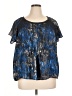 CALVIN KLEIN JEANS 100% Polyester Blue Short Sleeve Blouse Size 1X - photo 1
