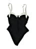 Unbranded Color Block Black One Piece Swimsuit Size 4 (estimated) - photo 1