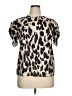 Unbranded Animal Print Ivory Short Sleeve Blouse Size XL - photo 1