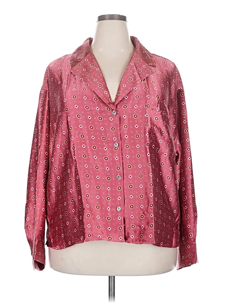 Ann Taylor Loft Long Sleeve Blouse In Pink