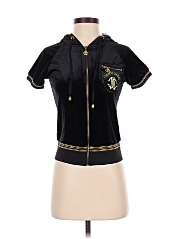 Roberto Cavalli Velour Zip Up Hoodie (view 1)