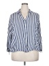 Alexander Jordan 100% Rayon Stripes Blue 3/4 Sleeve Button-Down Shirt Size 3X - photo 1