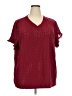 Unbranded Burgundy Short Sleeve Blouse Size 5X - photo 1