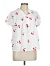 Shein 100% Polyester Hearts White Short Sleeve Blouse Size L - photo 1