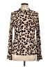 Calvin Klein Animal Print Brown Long Sleeve Blouse Size L - photo 1