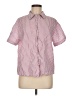Eberjey Stripes Pink Short Sleeve Button-Down Shirt Size M - photo 1
