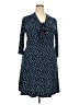 Leota Polka Dots Blue Casual Dress Size XXL - photo 1
