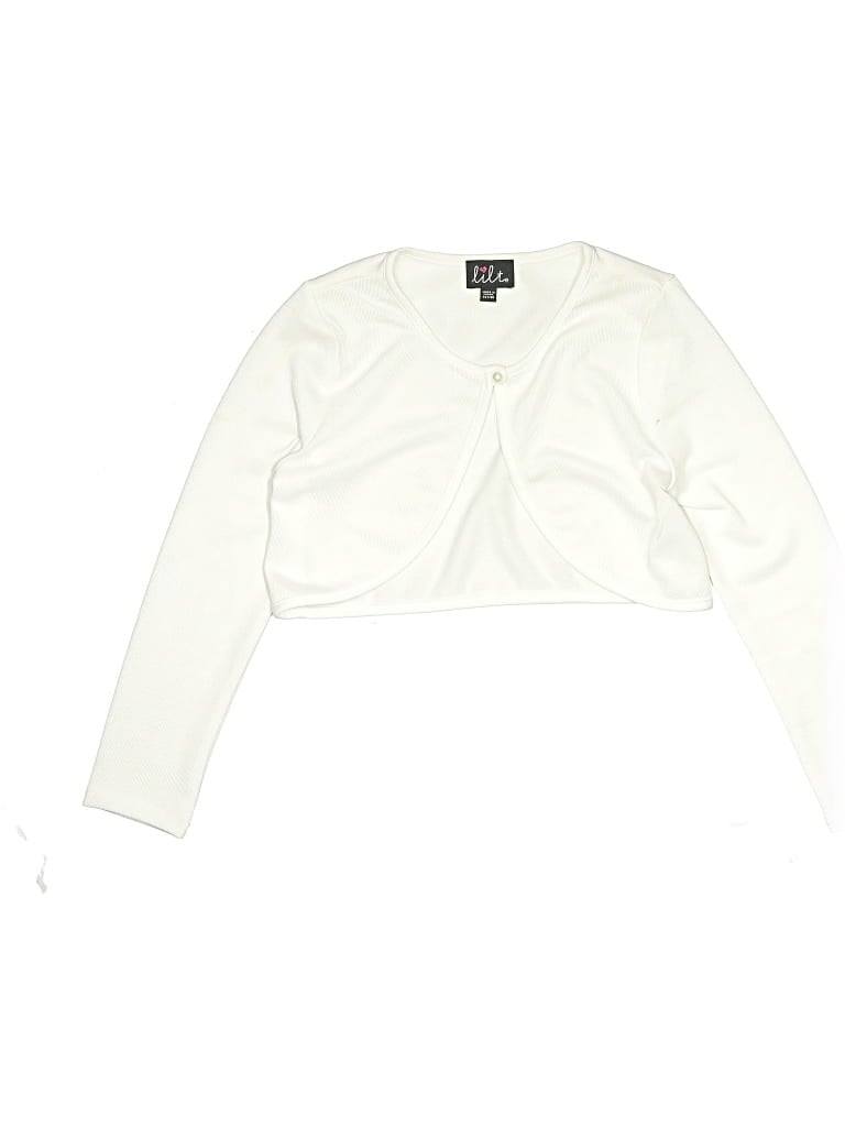 Pre-owned Lilt Kids' Cardigan Sweater In White