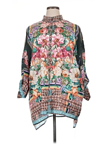 Johnny Was 3/4 Sleeve Silk Top (view 1)
