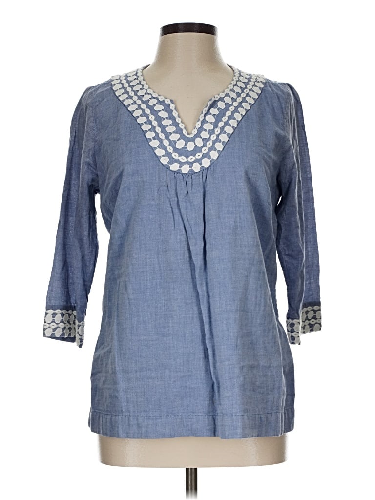Pre-owned Boden 3/4 Sleeve Blouse In Blue