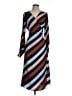 Halogen 100% Polyester Stripes Brown Casual Dress Size L - photo 1