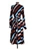Halogen 100% Polyester Stripes Brown Casual Dress Size L - photo 2
