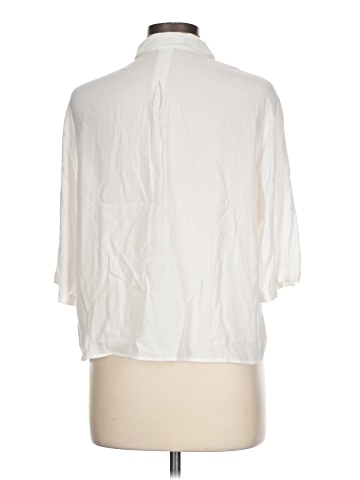 Mango 3/4 Sleeve Button-Down Shirt (view 2)
