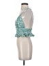 Sim & Sam 100% Cotton Floral Teal Sleeveless Top Size S - photo 5
