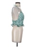 Sim & Sam 100% Cotton Floral Teal Sleeveless Top Size S - photo 4
