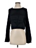 Something Navy 100% Viscose Black Long Sleeve Top Size XS - photo 1