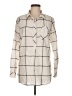 Athleta Plaid Ivory Long Sleeve Button-Down Shirt Size M - photo 1