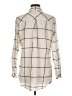 Athleta Plaid Ivory Long Sleeve Button-Down Shirt Size M - photo 2
