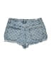 Almost Famous Checkered-gingham Blue Denim Shorts Size 13 - photo 2