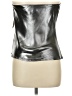 Anthropologie 100% Polyester Metallic Silver Sleeveless Blouse Size M - photo 2