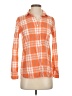 J.Crew Plaid Orange Long Sleeve Blouse Size 00 - photo 1
